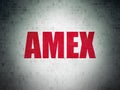 Stock market indexes concept: AMEX on Digital Data Paper background