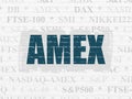 Stock market indexes concept: AMEX on wall background