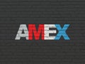 Stock market indexes concept: AMEX on wall background