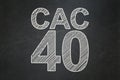 Stock market indexes concept: CAC 40 on chalkboard background