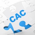 Stock market indexes concept: CAC on puzzle background