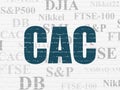 Stock market indexes concept: CAC on wall background