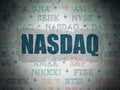 Stock market indexes concept: NASDAQ on Digital Data Paper background Royalty Free Stock Photo