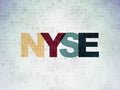 Stock market indexes concept: NYSE on Digital Data Paper background