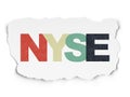 Stock market indexes concept: NYSE on Torn Paper background