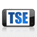 Stock market indexes concept: smartphone with TSE on display