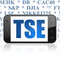 Stock market indexes concept: Smartphone with TSE on display