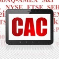 Stock market indexes concept: Tablet Computer with CAC on display