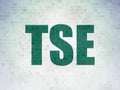 Stock market indexes concept: TSE on Digital Data Paper background