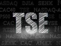 Stock market indexes concept: TSE in grunge dark room