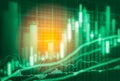 Stock market indicator and financial data view from LED. Double