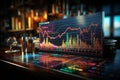 Stock market investment and trading portrayed through a graphical chart display Royalty Free Stock Photo