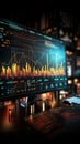 Stock market investment and trading portrayed through a graphical chart display Royalty Free Stock Photo