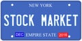 Stock Market New York License Plate