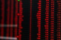 Stock market price ticker board in bear market day Royalty Free Stock Photo