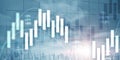 Stock market trading graph and candlestick chart. Trading Corporate background.