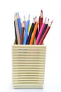 Stock of pencil color on white background