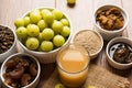 Amla or avla juice, pickle, supari, murabba, chyawanprash