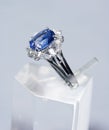 Stock photo: Blue sapphire & diamond ring Royalty Free Stock Photo