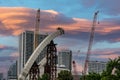 Stock photo bridge construction Downtown Miami October 2023