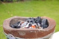 Stock Photo:burning charcoal in old stove Royalty Free Stock Photo