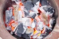 Stock Photo:burning charcoal in old stove Royalty Free Stock Photo