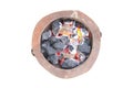 Stock Photo:burning charcoal in old stove Royalty Free Stock Photo