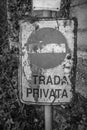 Rusted Old Prohibition Sign from Italy