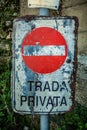 Rusted Old Prohibition Sign from Italy