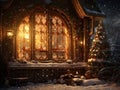 Festive Hearth: Enchanting Christmas Living Room. Generative Ai Royalty Free Stock Photo