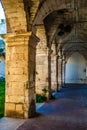 Gothic Gallery with Arches and Ancient Stones in Southern Italy