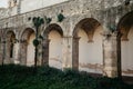 Gothic Gallery with Arches and Ancient Stones in Southern Italy
