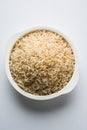 Cooked or steamed Brown basmati rice served in bowl Royalty Free Stock Photo