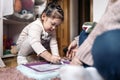 Little Girl Drawing at Home Royalty Free Stock Photo