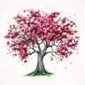 Elevate Your Designs with Watercolor Dogwood Trees AI Generated