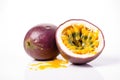 Stock photo of fresh Passion-fruit on a pristine white background. The Passion-fruit is perfectly ripe and bursting with flavor