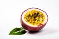 Stock photo of fresh Passion-fruit on a pristine white background. The Passion-fruit is perfectly ripe and bursting with flavor