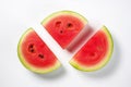 Stock photo of fresh Watermelons on a pristine white background. The Watermelon is perfectly ripe and bursting with flavor