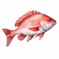 Vibrant Red Snapper Illustration With Subtle Irony
