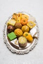 Indian sweets for diwali festival or wedding, selective focus Royalty Free Stock Photo