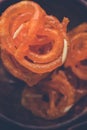 Indian sweet food Jalebi or Jilbi or Imarati