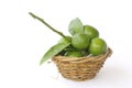 Stock Photo:Lemons in basket isolated on white