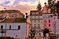 Stock photo Lisbon architecture colorful buildings cloudy street
