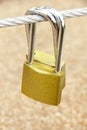 Stock Photo: Locked Golden Padlock