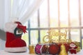 Stock Photo:Merry Christmas and happy new year event on wood Royalty Free Stock Photo