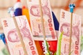 Stock Photo: Money tree at a traditional Buddhist ceremony, Kathin, Thailand