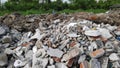 Stock Photo - A pile of bricks from the demolition of buildings.