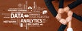 Collaborative Data Analytics Concept Featuring Hands and Various Relevant Terms in a Professional Setting for Business Royalty Free Stock Photo