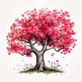 The Sweetness of Spring: A Watercolor Dogwood Tree in Bloom AI Generated Royalty Free Stock Photo