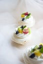 Tartlets with Italian meringue Royalty Free Stock Photo